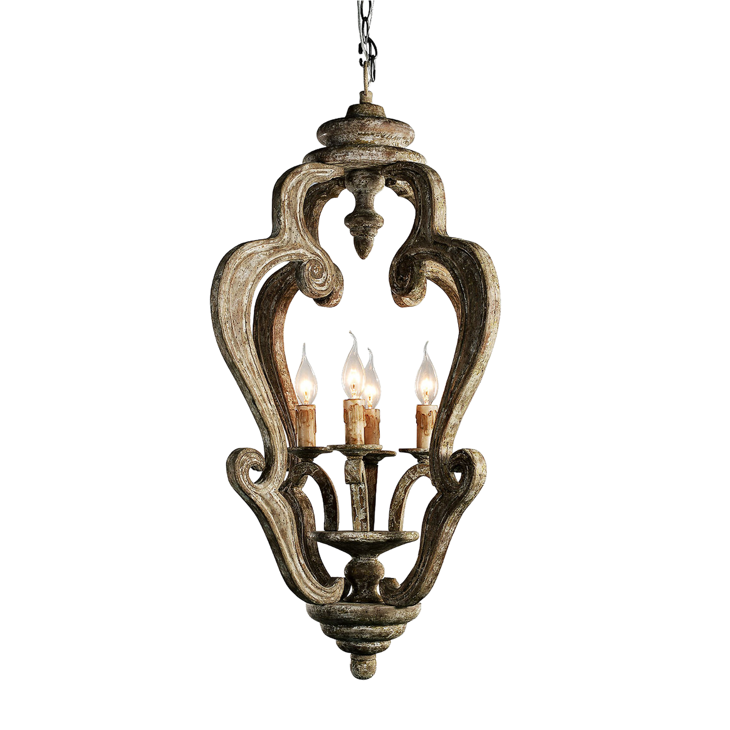Camille Large Weathered Wood Pendant