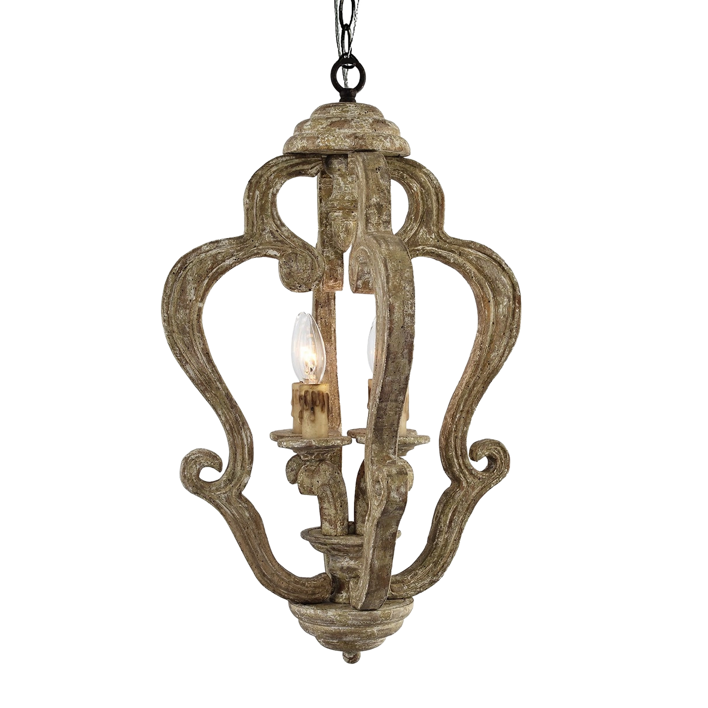 Camille Small Weathered Wood Pendant