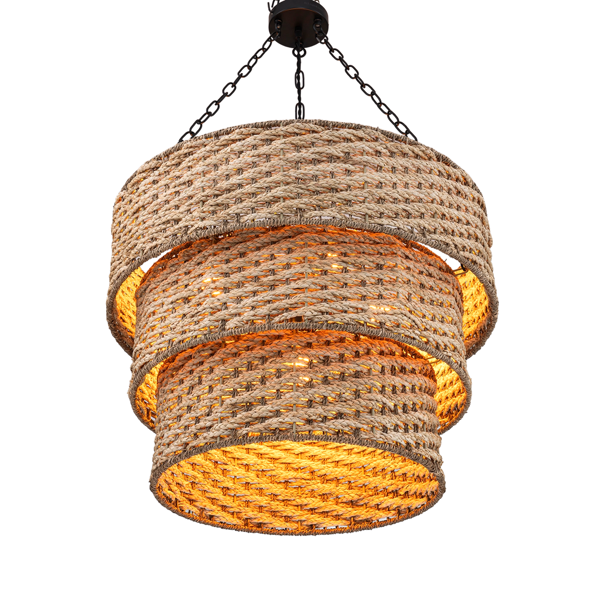 Mia Three Tiered Braided Chandelier underside