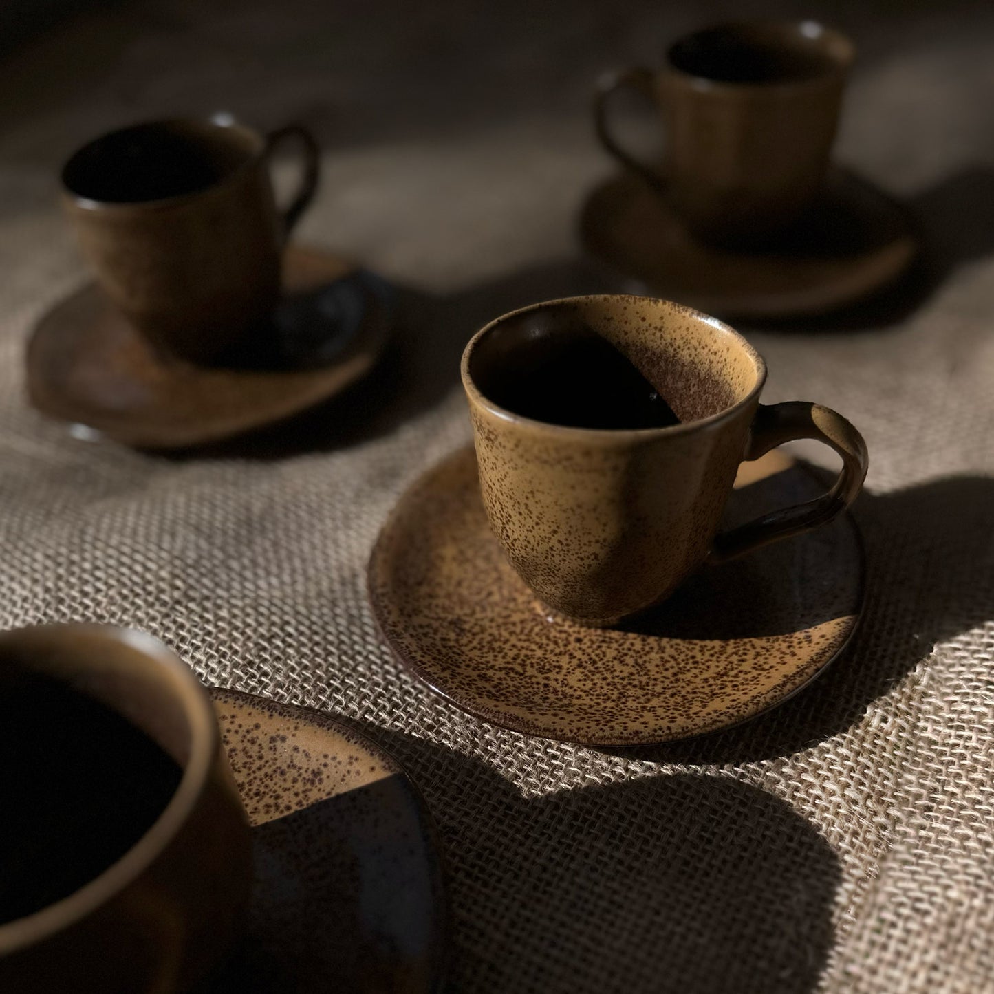 Organic Espresso Cup + Saucer Set of 4