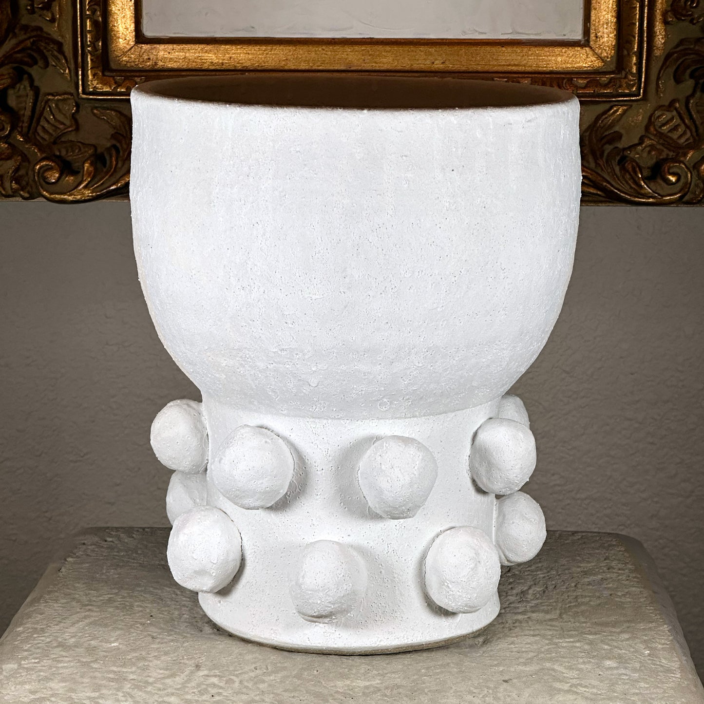 White Pebble Footed Pot - Large