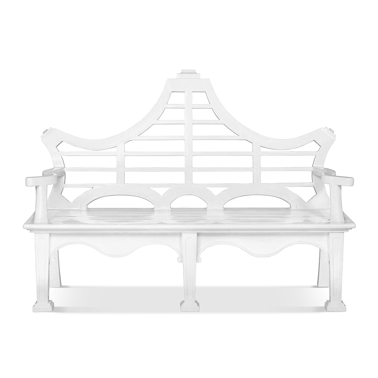 White Promenade Bench back