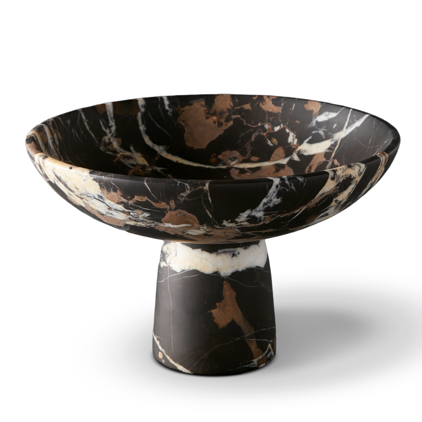 Black and Gold Marble Footed Bowl