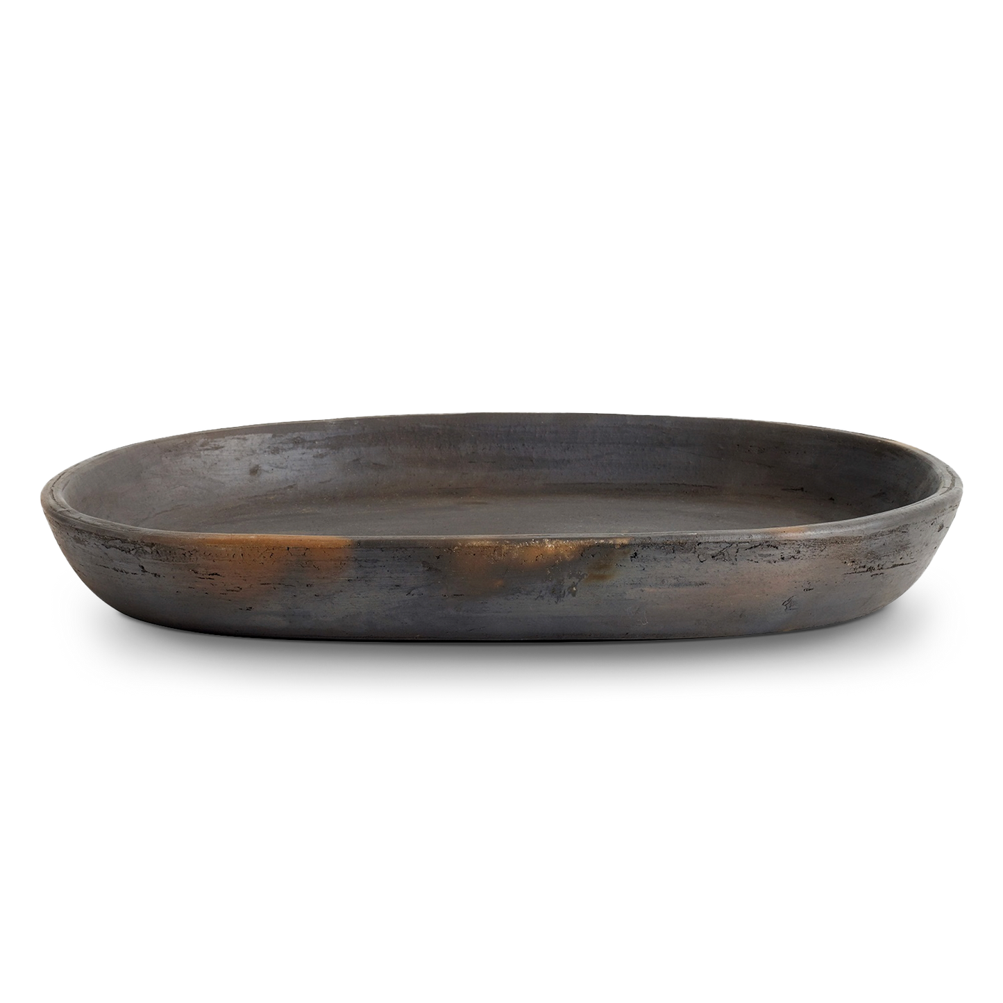 Oval Brown Terracotta Tray side