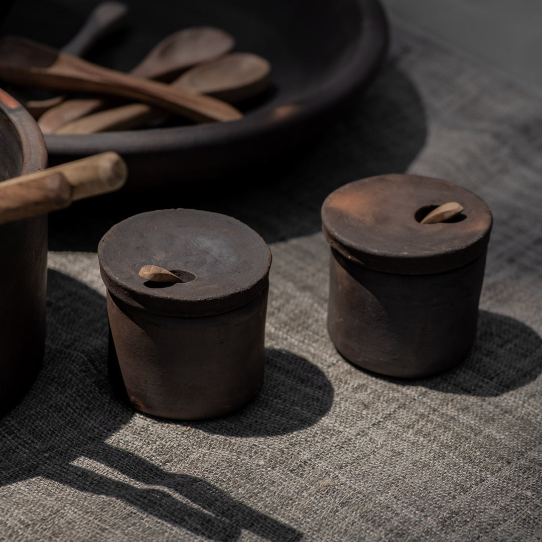 Brown Terracotta Spice Jars Set lifestyle