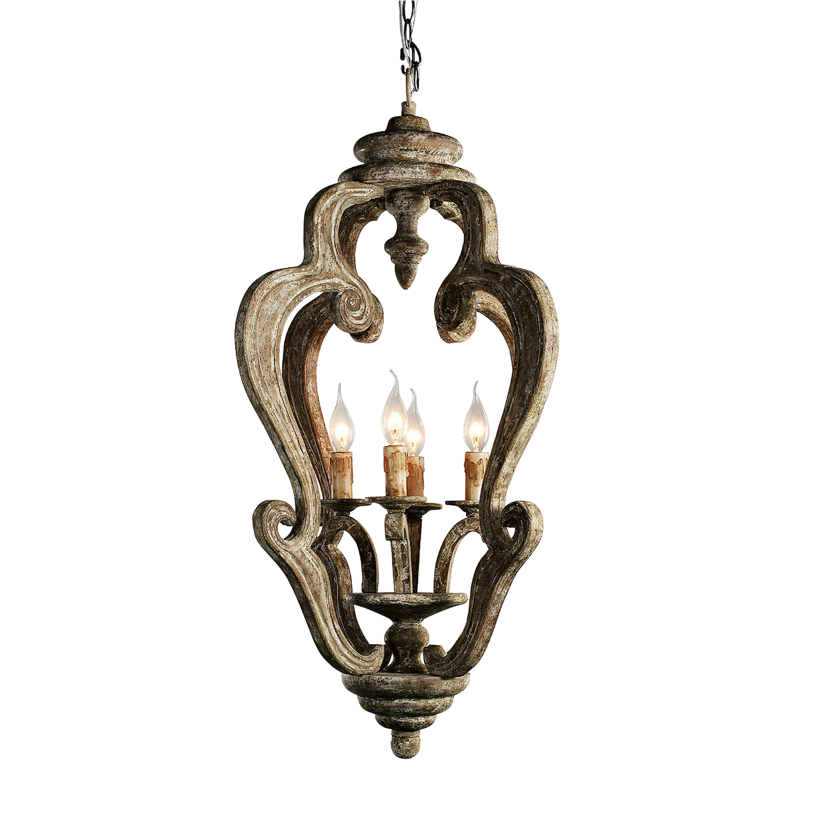 Camille Large Weathered Wood Pendant