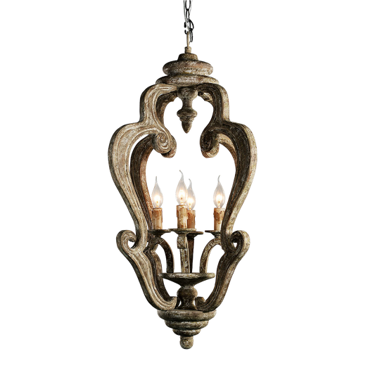 Camille Large Weathered Wood Pendant