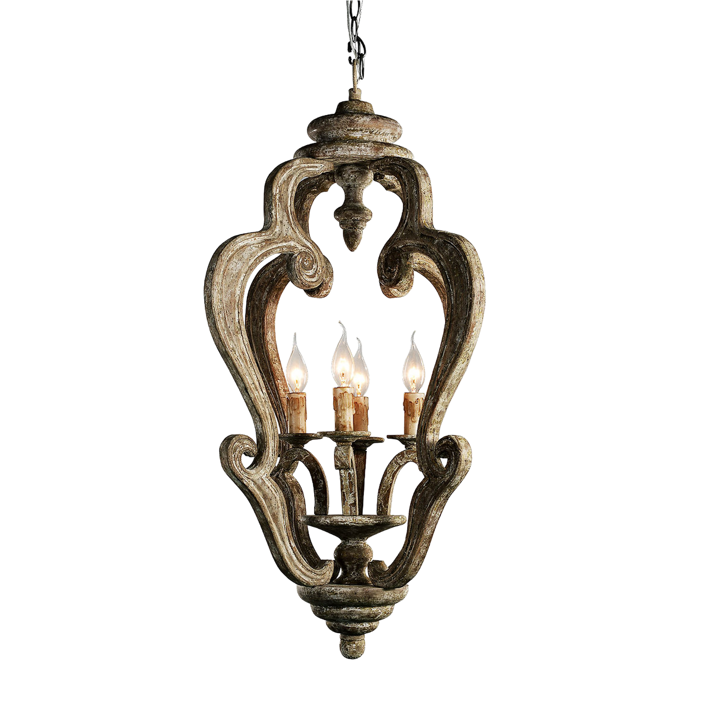 Camille Large Weathered Wood Pendant