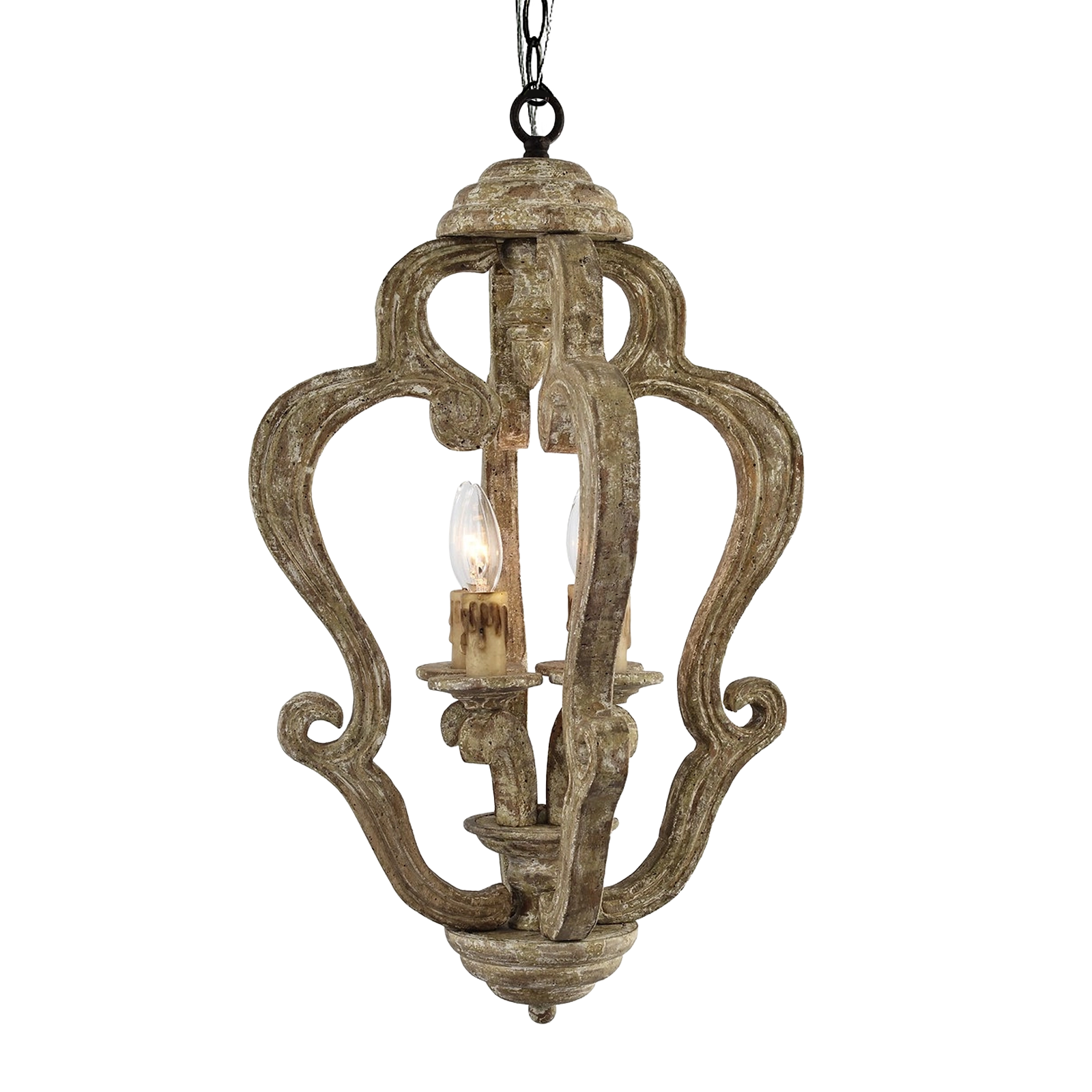 Camille Small Weathered Wood Pendant