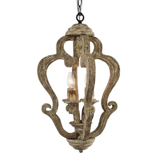 Camille Small Weathered Wood Pendant