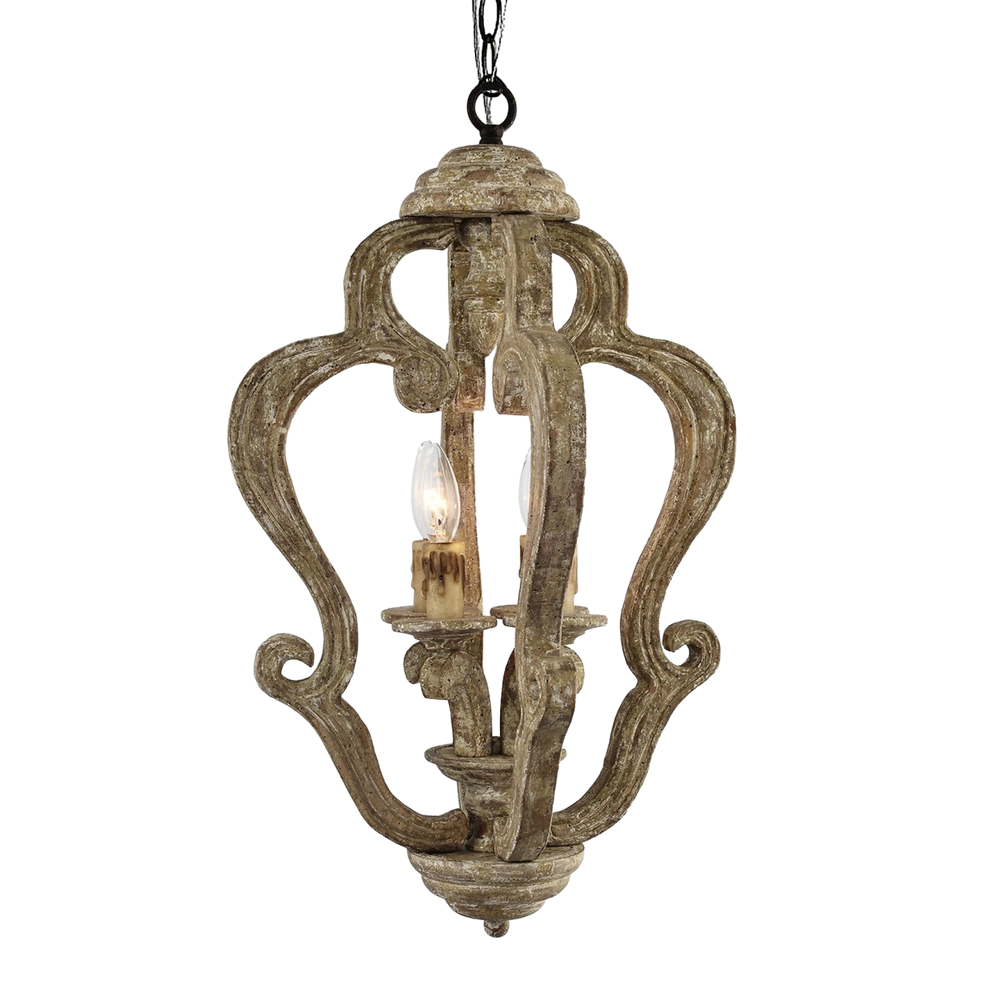 Camille Small Weathered Wood Pendant