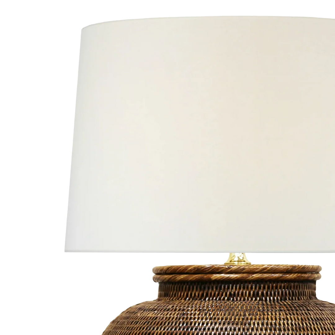 Cape Large Dark Rattan Table Lamp