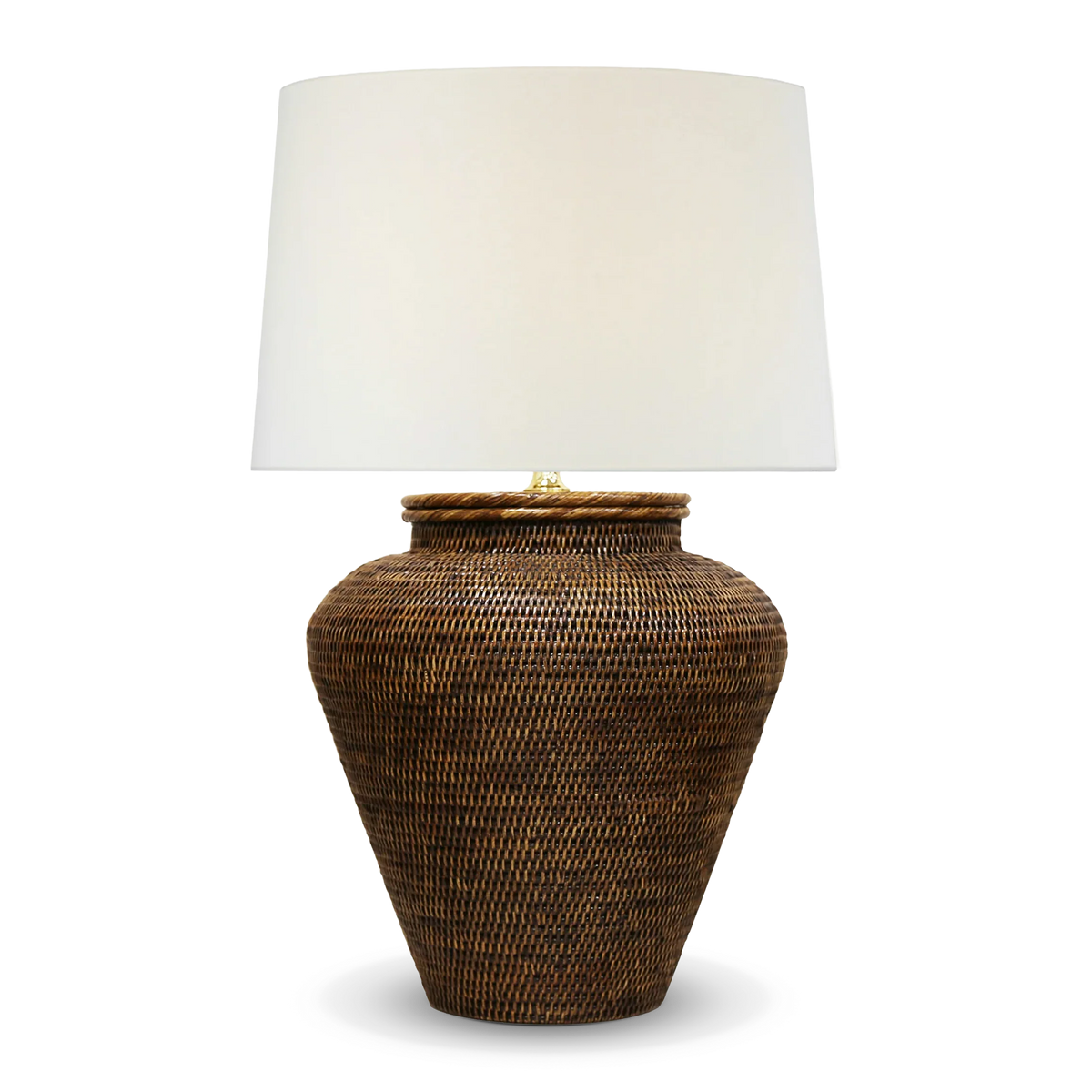Cape Large Dark Rattan Table Lamp