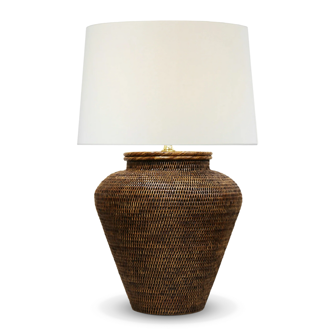 Cape Large Dark Rattan Table Lamp