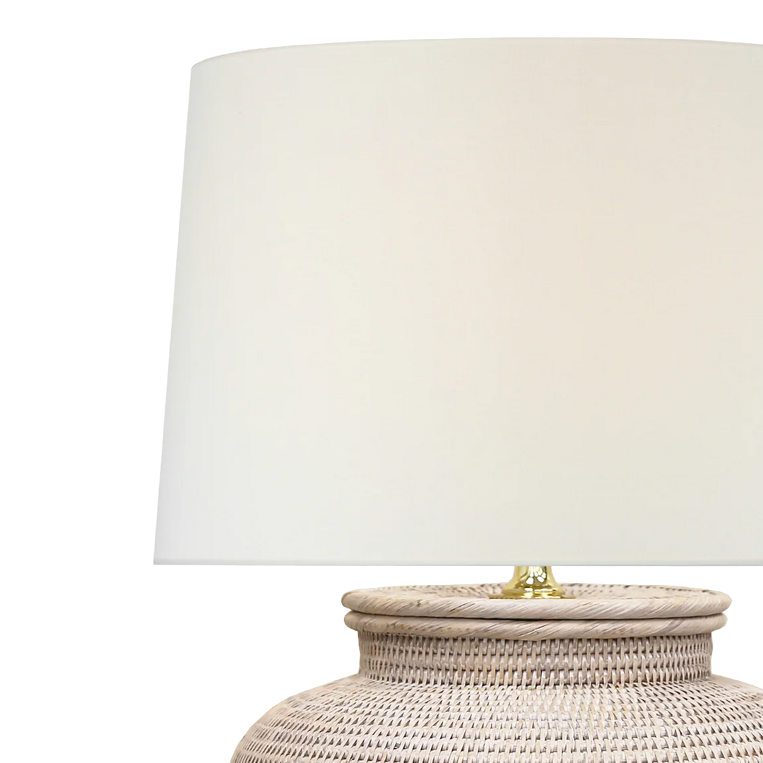 Cape Large Whitewashed Rattan Table Lamp
