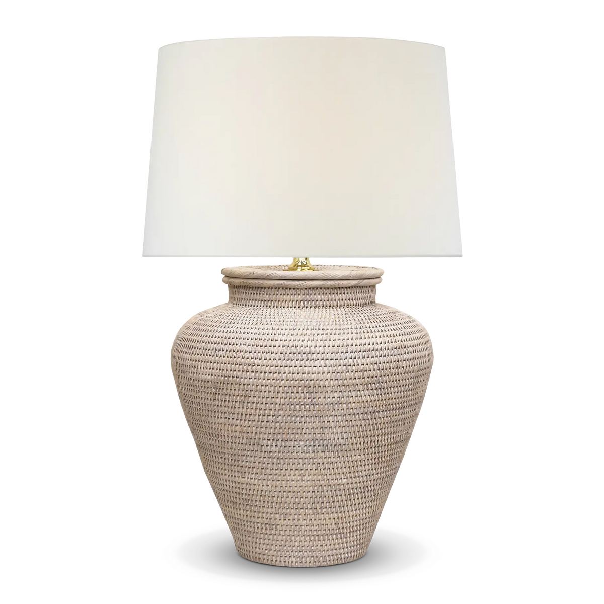 Cape Large Whitewashed Rattan Table Lamp