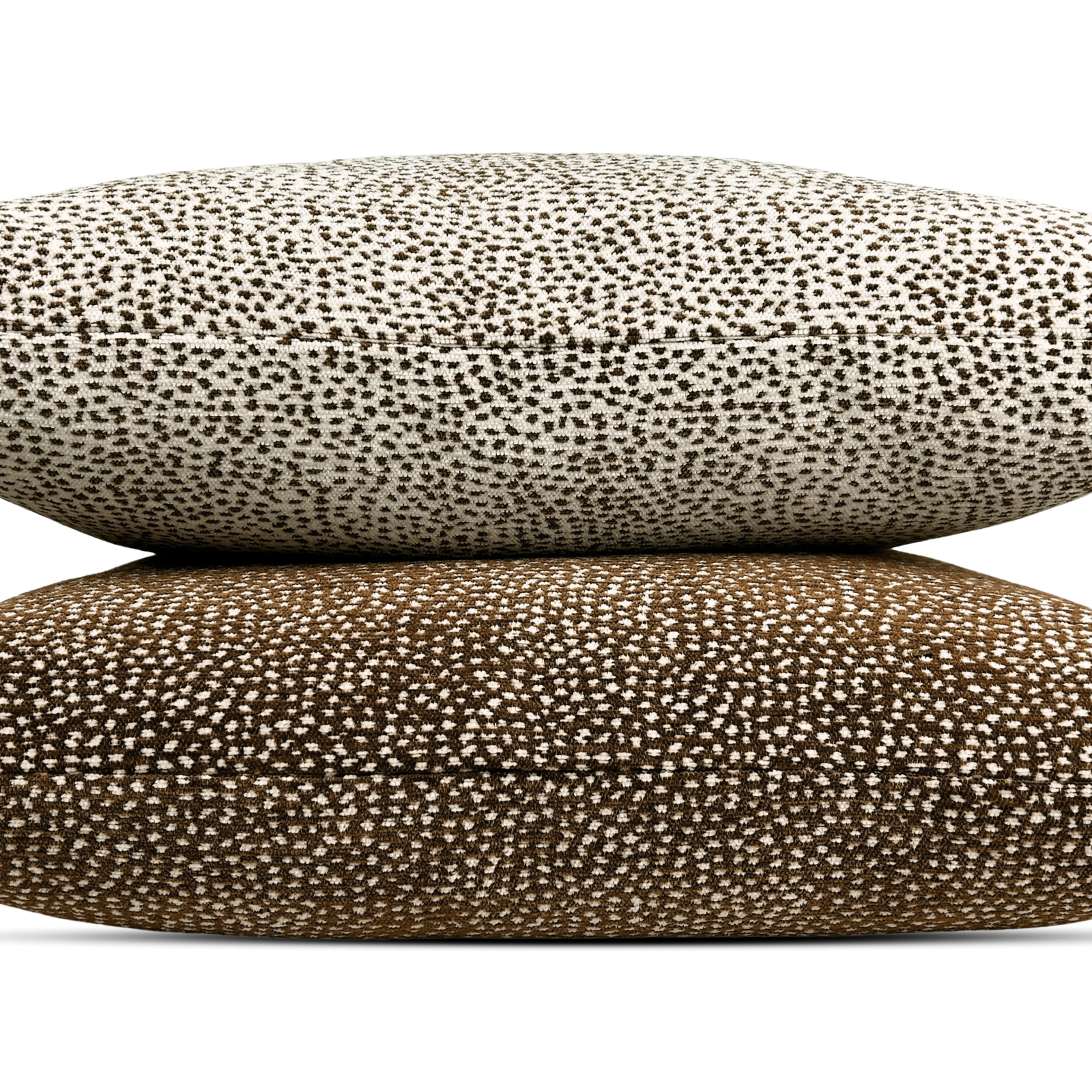 Colleen Dark Animal Print Pillow dark brown and light brown stack