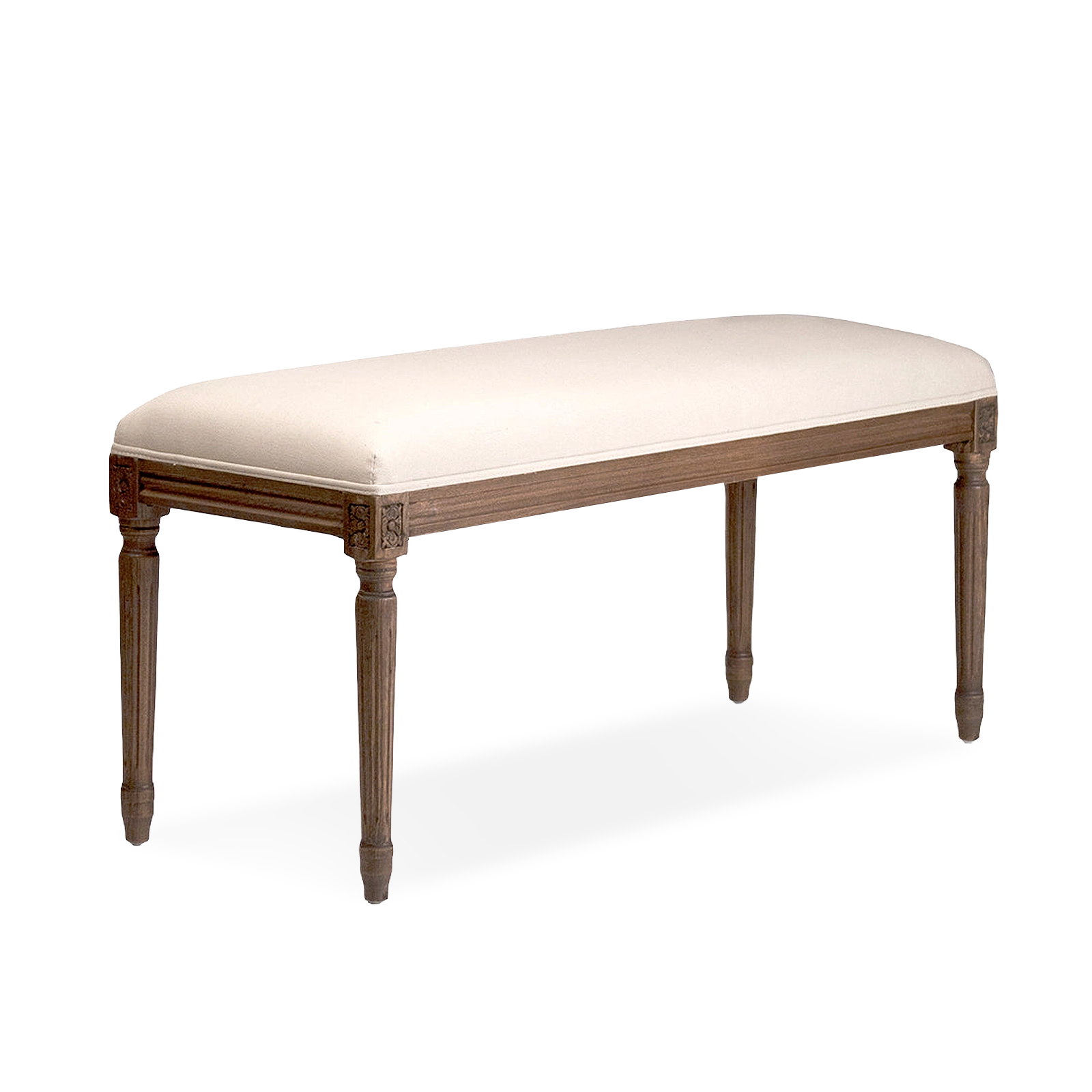 Conner Linen Bench off white linen cotton