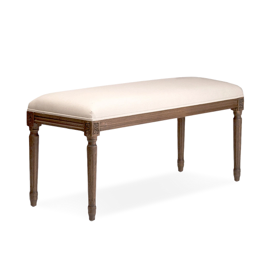 Conner Linen Bench off white linen cotton