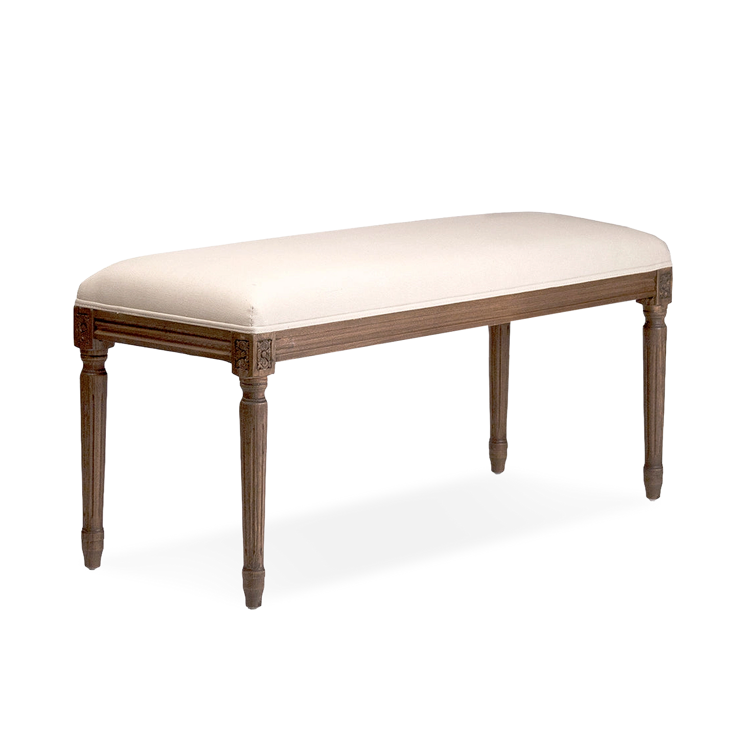 Conner Linen Bench off white linen cotton
