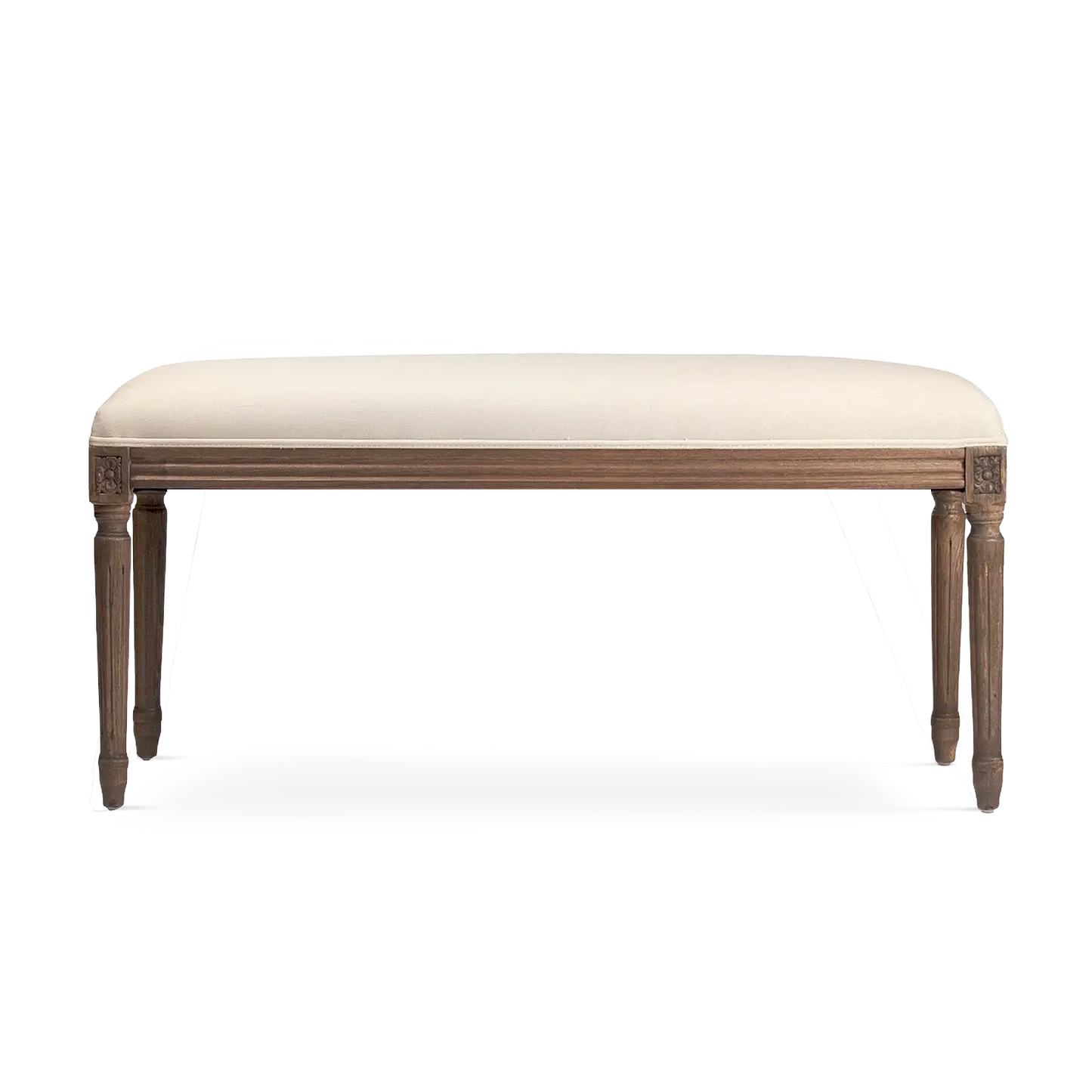 Conner Linen Bench off white linen cotton