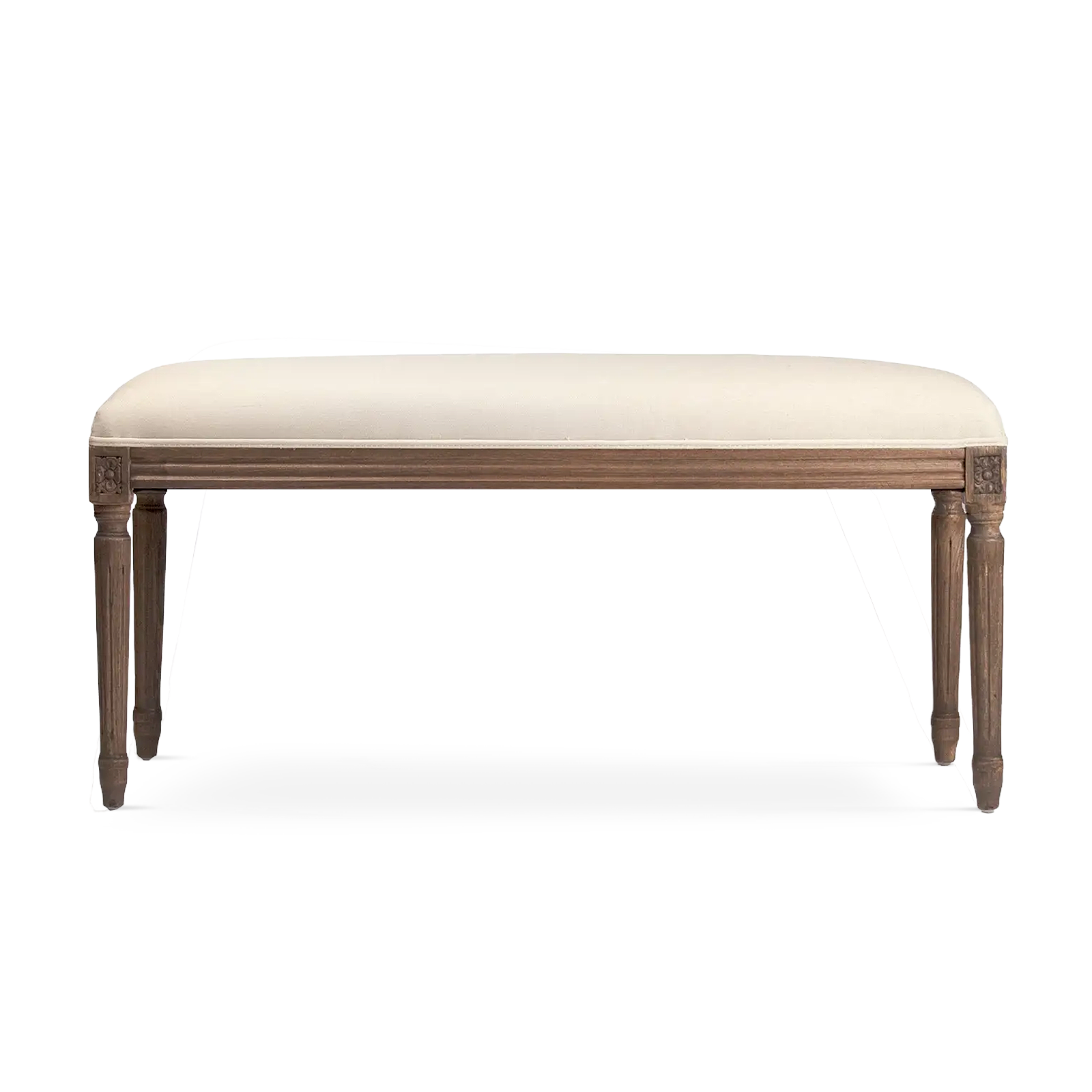 Conner Linen Bench off white linen cotton