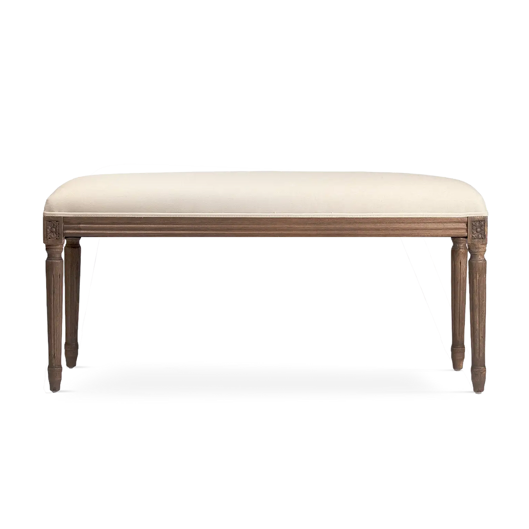 Conner Linen Bench off white linen cotton