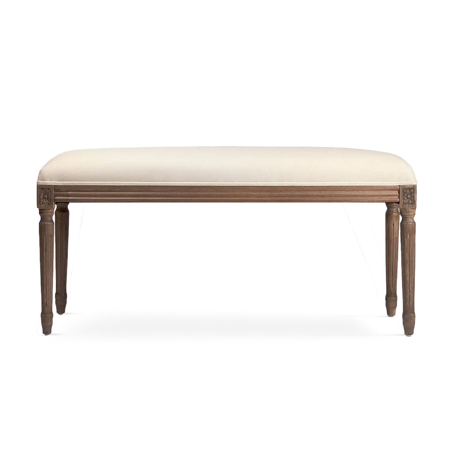 Conner Linen Bench off white linen cotton