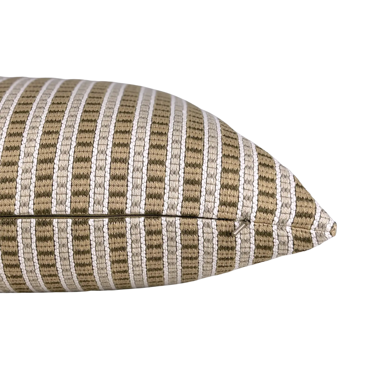 Conroy Truffle Striped Pillow zipper