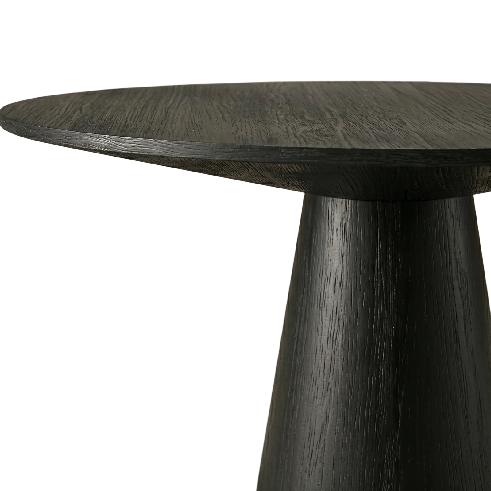 Curtis Round Dining Table black wood 59" pedestal base