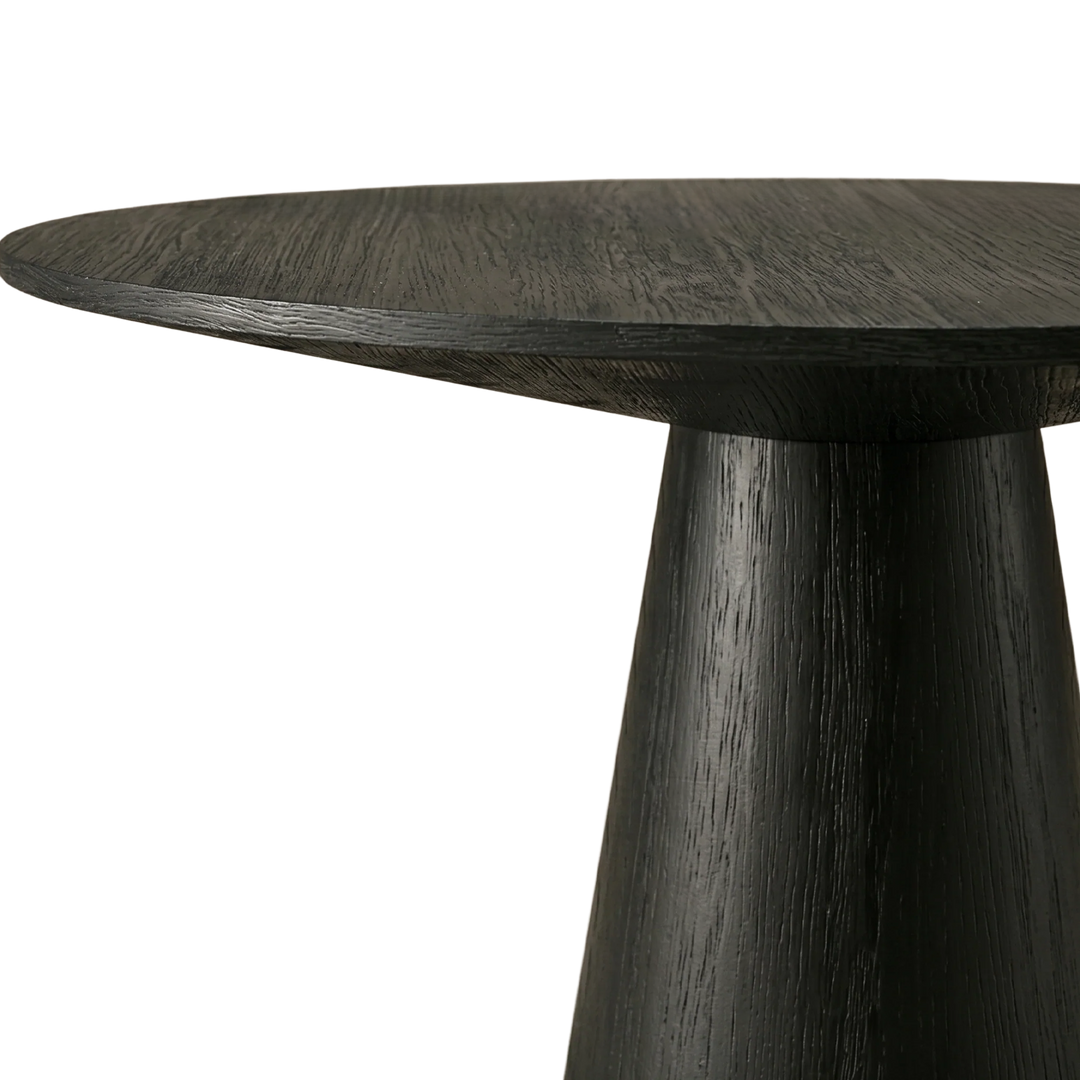 Curtis Round Dining Table black wood 59" pedestal base