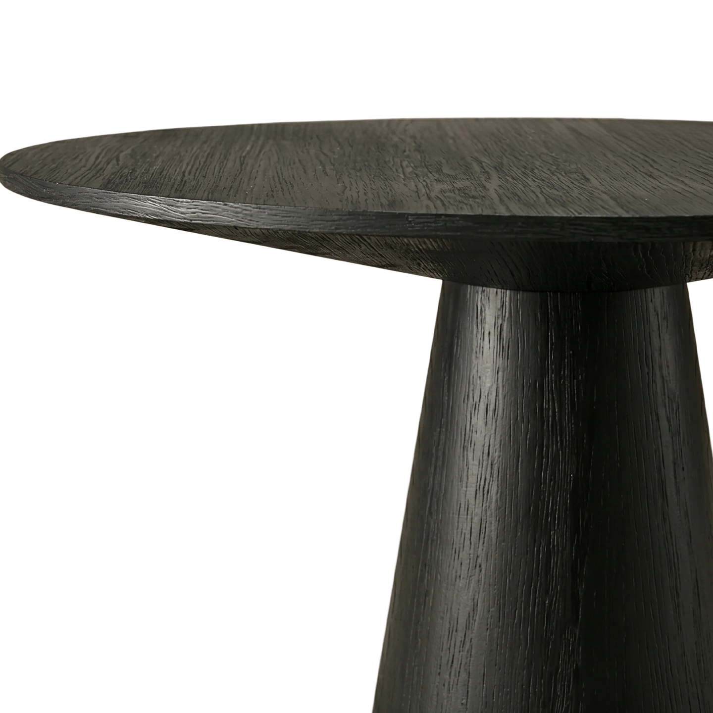 Curtis Round Dining Table black wood 59" pedestal base