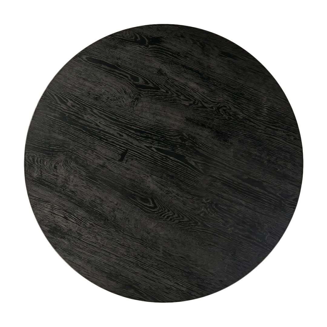 Curtis Round Dining Table black wood 59" top