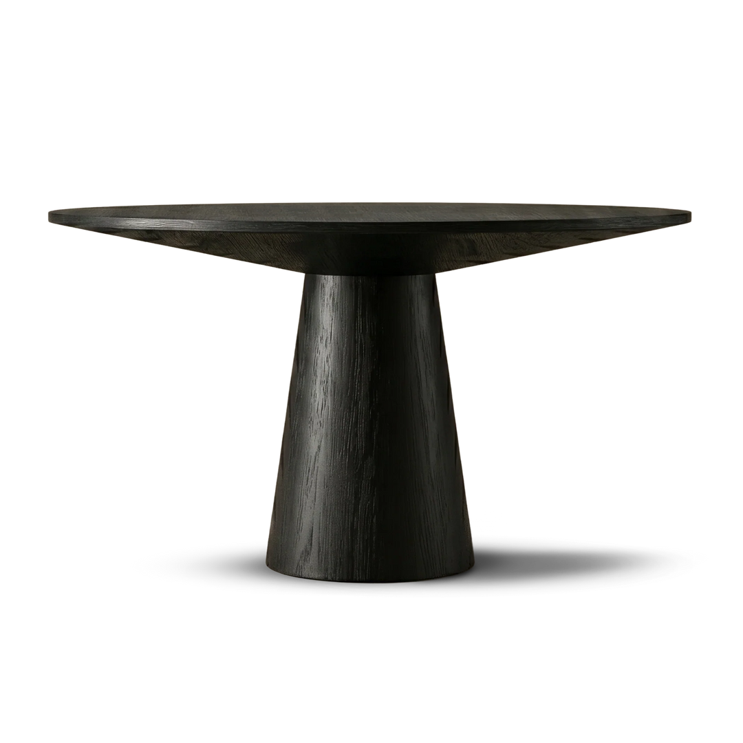 Curtis Round Dining Table black wood 59"