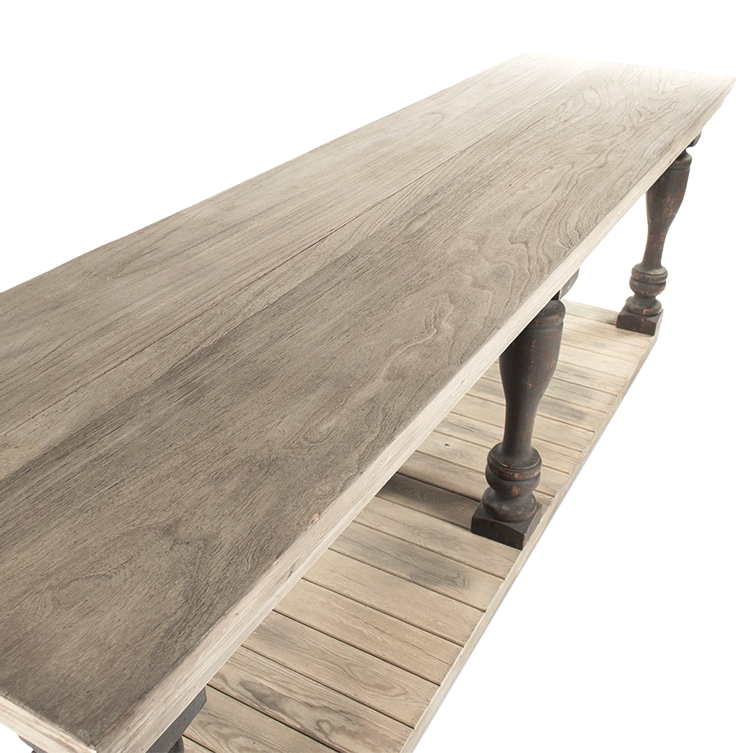 Daniel Extra Long Console Table solid pine wood top