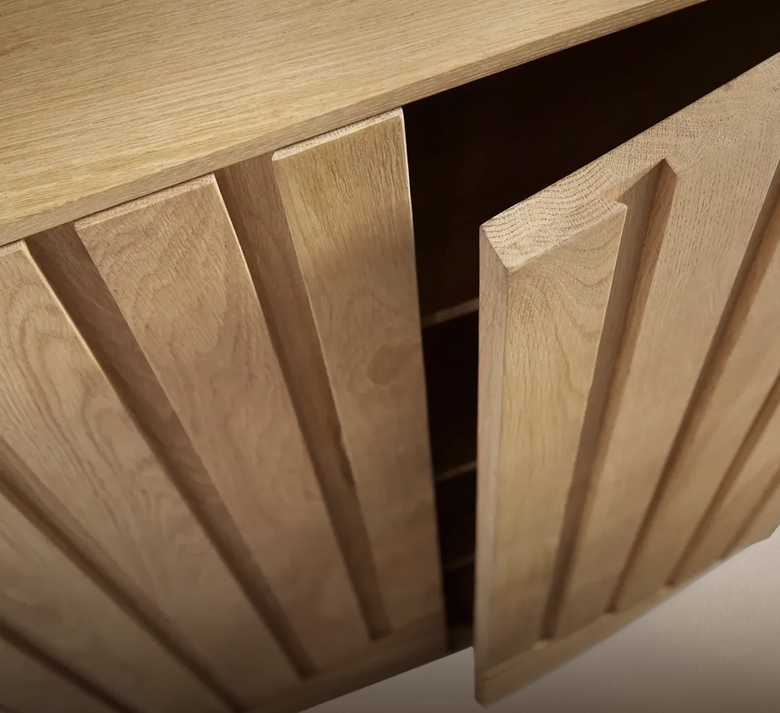 Lifestyle image of the Edgar Cabinet slightly open