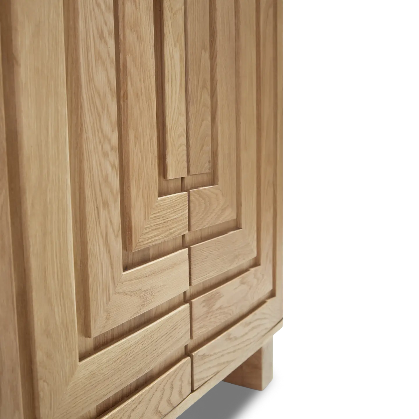 Edgar White Oak Cabinet solid wood geometric details 