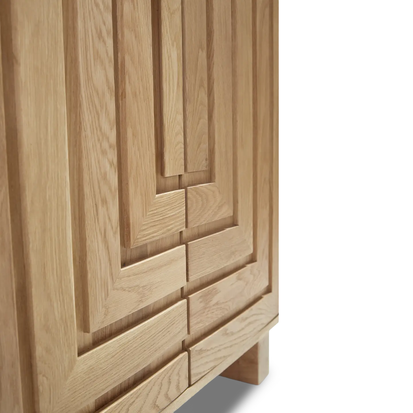 Edgar White Oak Cabinet solid wood geometric details 