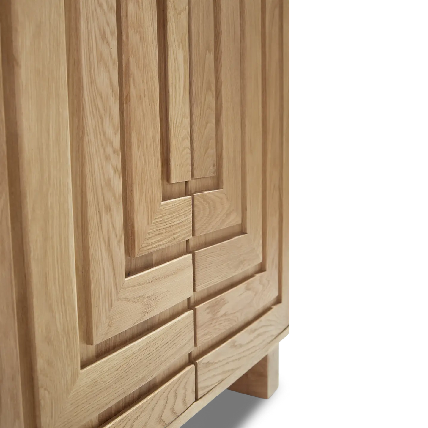 Edgar White Oak Cabinet solid wood geometric details 