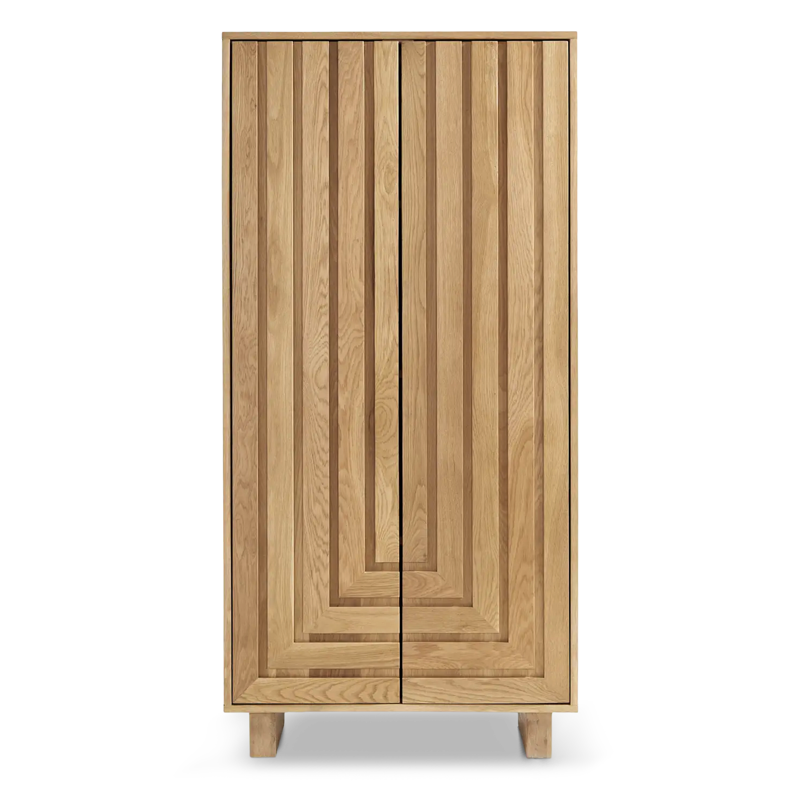 Edgar White Oak Cabinet solid wood geometric details