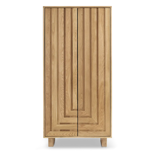 Edgar White Oak Cabinet solid wood geometric details