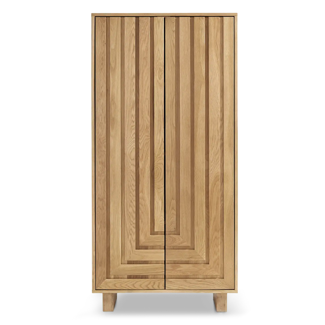 Edgar White Oak Cabinet solid wood geometric details