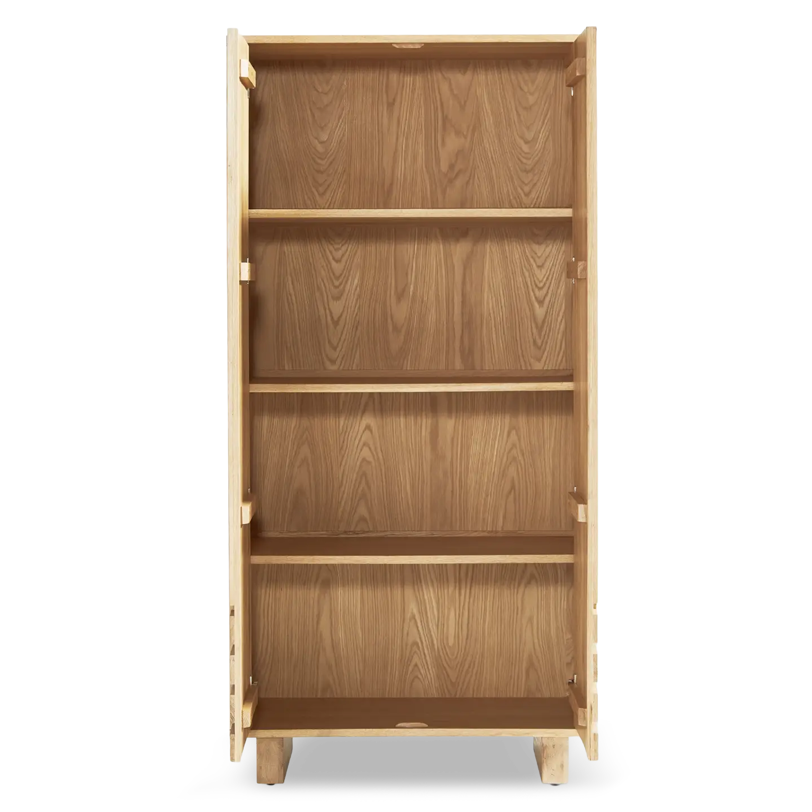 Edgar White Oak Cabinet solid wood geometric details open inside