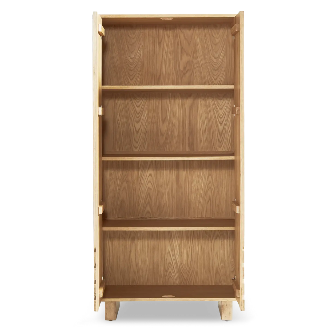 Edgar White Oak Cabinet solid wood geometric details open inside
