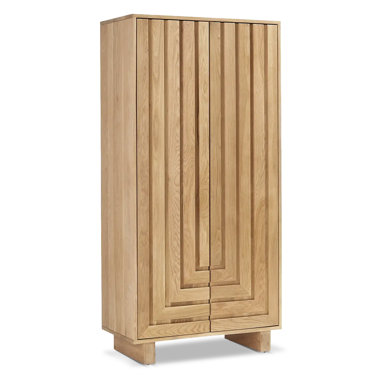 Edgar White Oak Cabinet solid wood geometric details