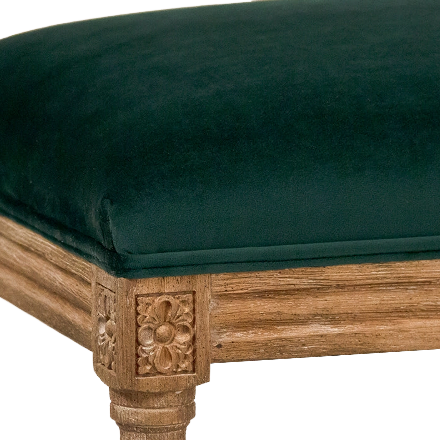 Emily Green Velvet Bench detail