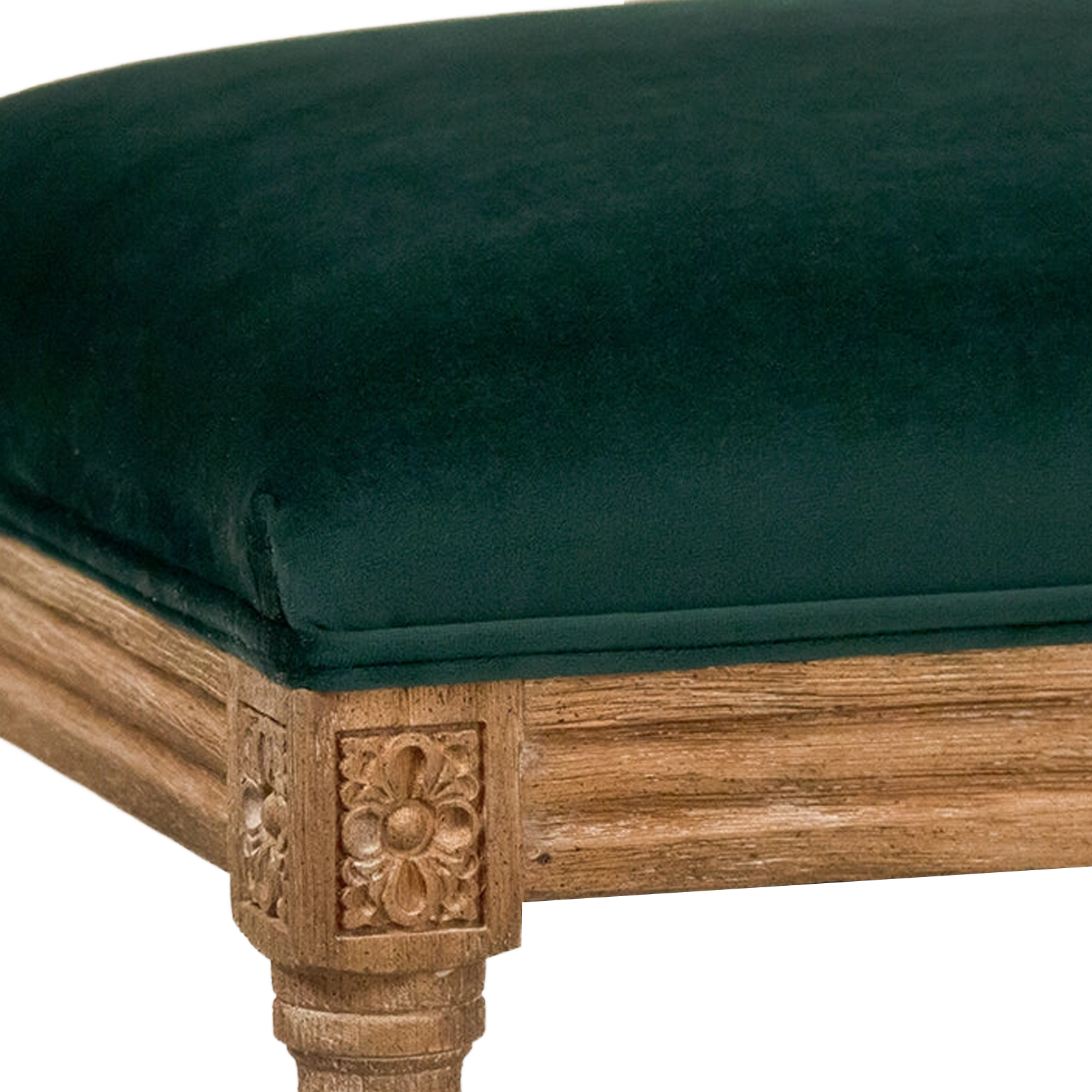 Emily Green Velvet Bench detail