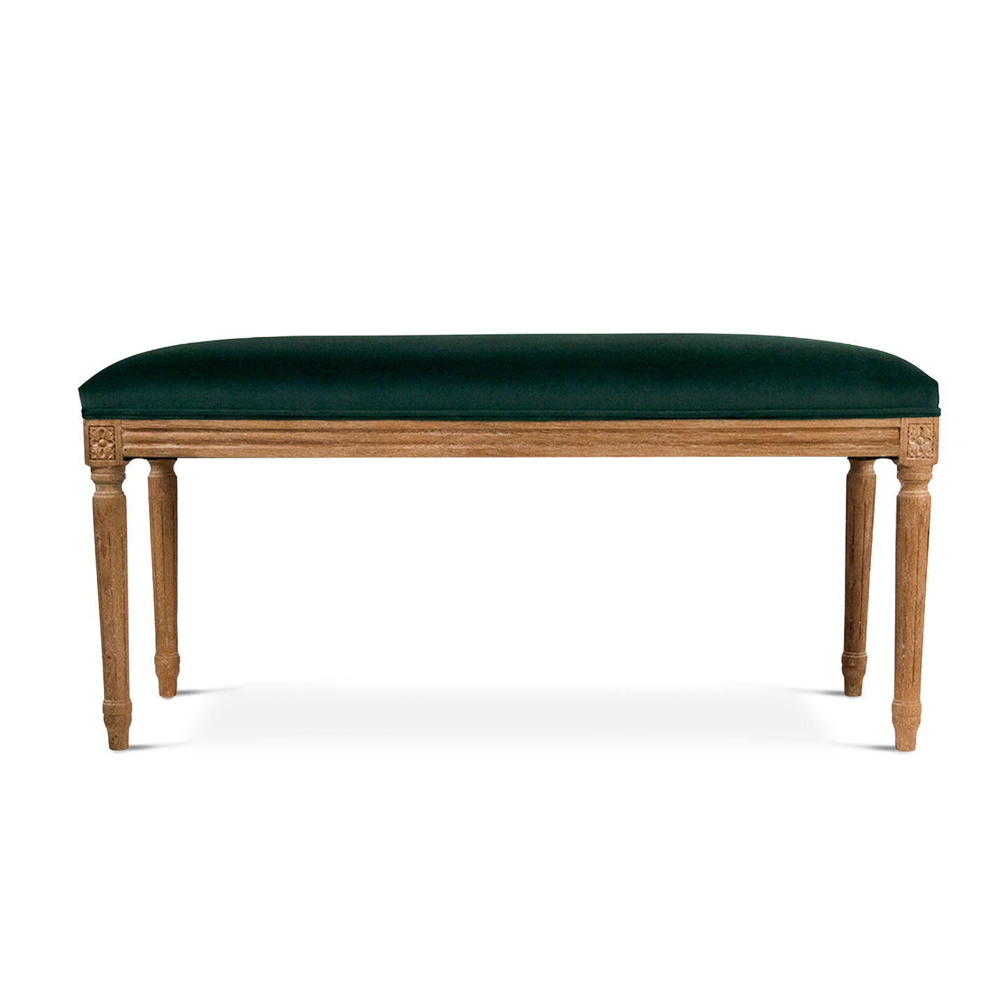 Emily Green Velvet Bench side