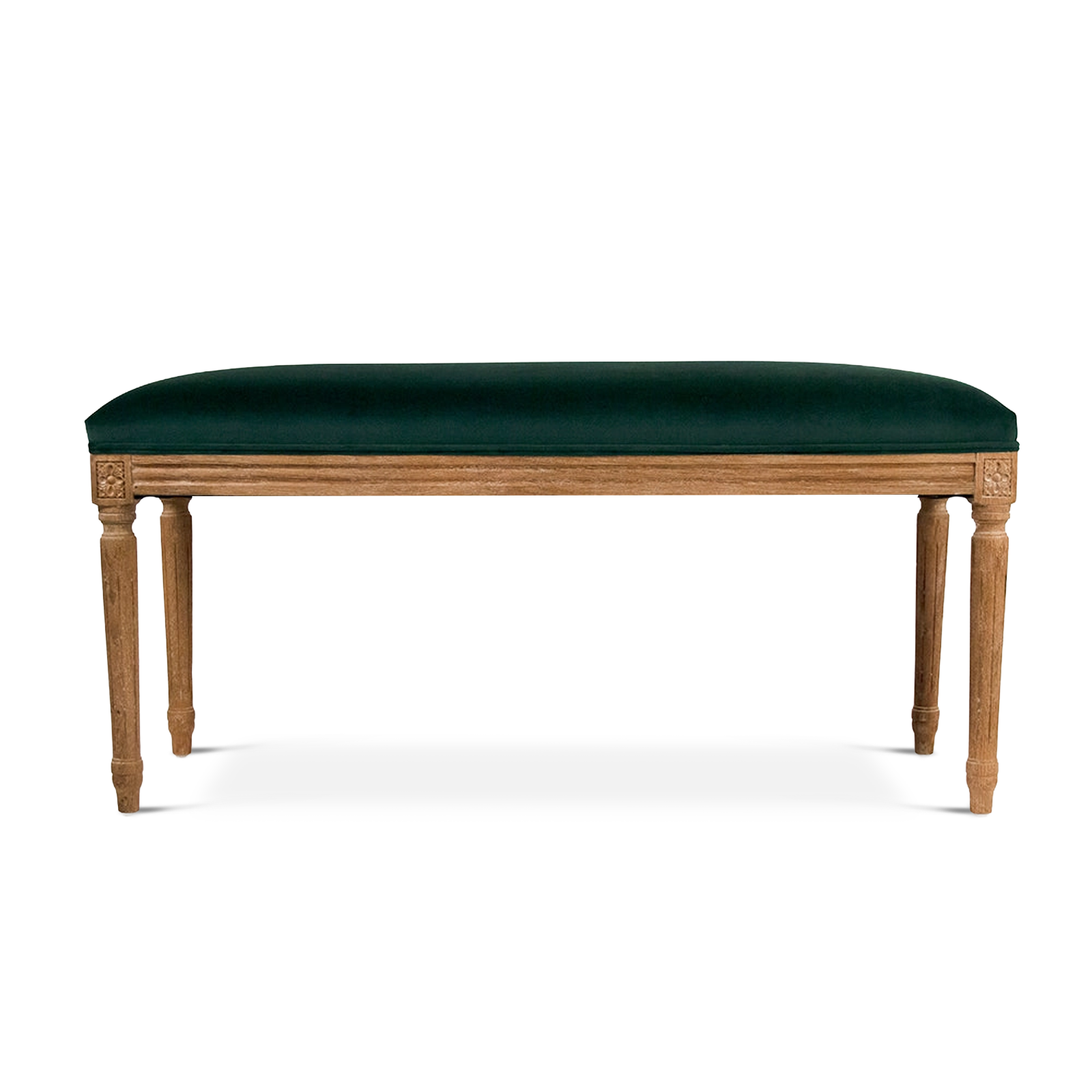 Emily Green Velvet Bench side