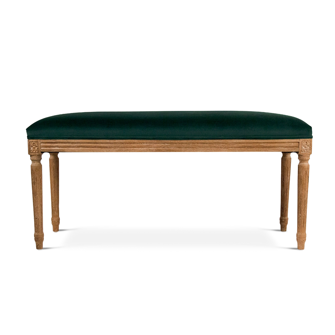Emily Green Velvet Bench side